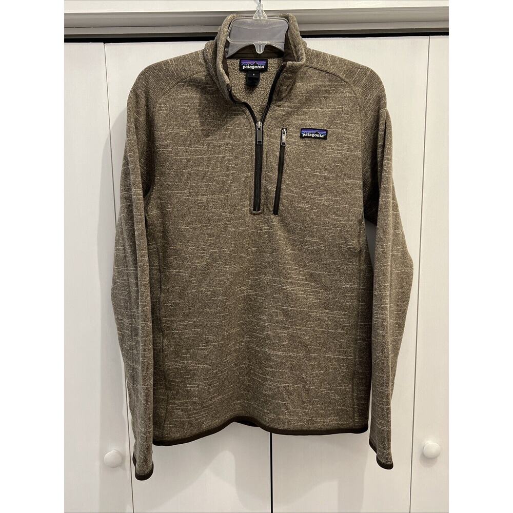 Patagonia Better Sweater 1/4 Zip Men Sz SMALL Fleece Pullover Jacket PALE KHAKI